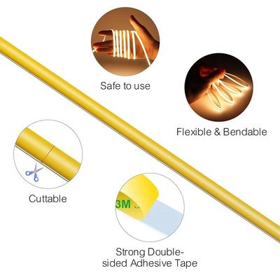100lm/w DC 12V24V 8mm 320leds Blau Flexible COB Led Streifenlicht für Schrank Schlafzimmer Küche Beleuchtung Dekoration