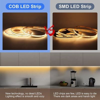 100lm/w DC 12V24V 8mm 320leds Blau Flexible COB Led Streifenlicht für Schrank Schlafzimmer Küche Beleuchtung Dekoration