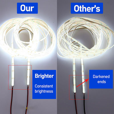 NO-Wasserdicht 12V24V 8mm10mm 480Leds 6500K Weiß CE RoHs Flexible COB LED Streifenlicht