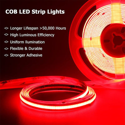COB LED Streifenlicht IP20 8mm 12V24V 480Leds Rot für Innen- und Außendekoration