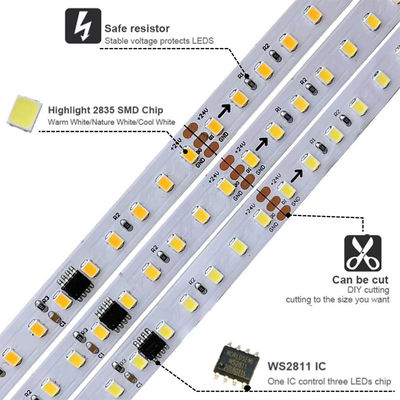 12v24v 8mm 120leds 4000K Naturelektroplatte SMD2835 LED-Streifenlicht mit Dimmer