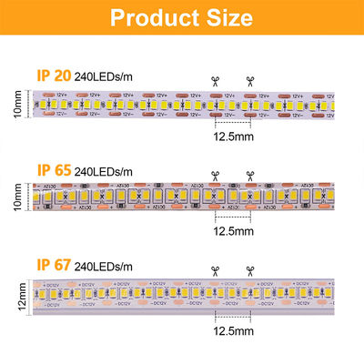 Wasserdicht 240Leds 10mm 3000K 4000K 6500K LED Lichtstreifen mit 50000 Arbeitsstunden