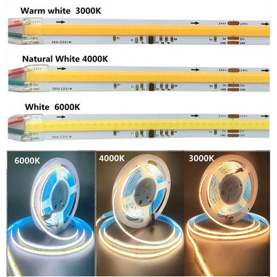 12v24v 8mm 360leds 4000K Weiß COB SMD2835 Led Streifenlicht für vielseitige Anwendungen