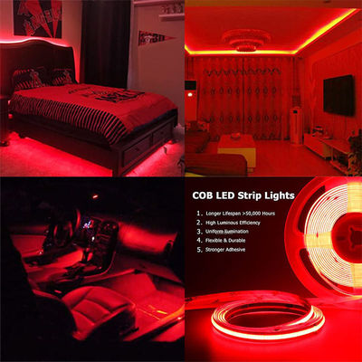 Hotel COB LED Streifenlicht 12V 24V 8mm 10mm 480 LEDs Rot für Innen- und Außendekorationen