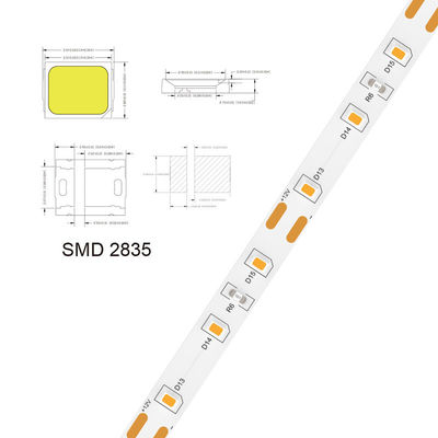 5V 8mm 320LEDs 4000K IP65 1cm Einschnitt wasserdichte Elektroplatte COB Flexible LED Streifenlicht
