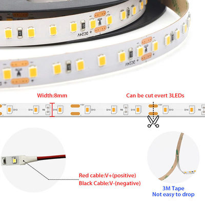 12v24v 8mm 6500K Weiß 120LEDs Elektroplatte SMD2835 Led Streifenlicht mit CRI Ra 90