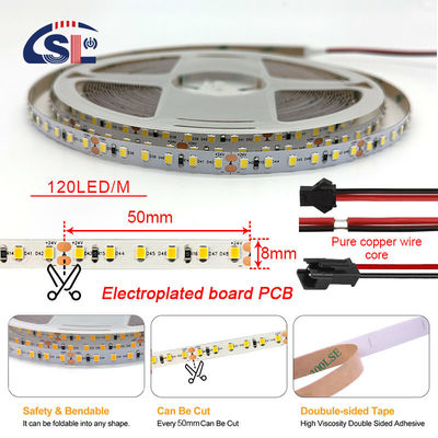 LED-Lichtstreifen für Wohnungen DC12V 24V SMD2835 Elektroplatten-PCB 120Ds 8mm Ra 80 3000K