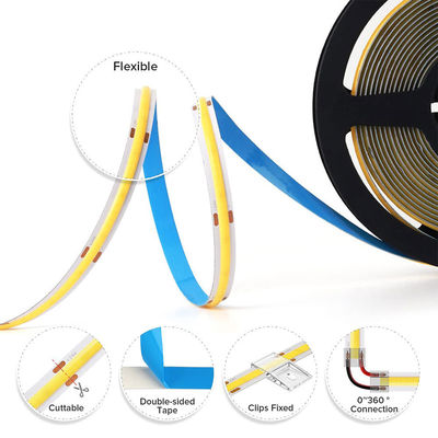 Hohe Helligkeit COB Led Streifenlicht IP20 Ra90 8mm/10mm 12V24V 320Leds 3000K4000K6500K für das Wohnzimmer