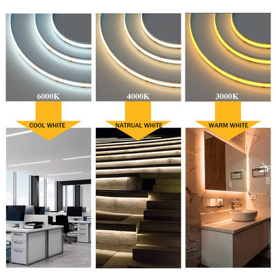 Hohe Helligkeit COB Led Streifenlicht IP20 Ra90 8mm/10mm 12V24V 320Leds 3000K4000K6500K für das Wohnzimmer