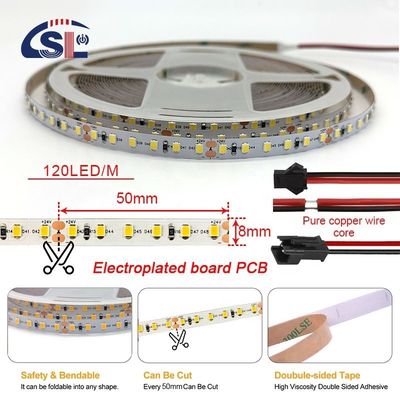 LED-Lichtstreifen für Wohnungen DC12V 24V SMD2835 Elektroplatten-PCB 120Ds 8mm Ra 80 6500K Betrieb
