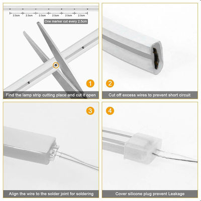 Unterstützung Dimmer Warm Weiß Neon Flex 3000K Mini 24V 4x10mm IP65 Wasserdicht 168 LEDs/m