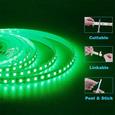IP20-Bewertung Hohe Helligkeit kundenspezifische 5V 120LEDs Grün Ein Licht Ein Schnitt Elektroplatte SMD2835 LED Streifenlicht