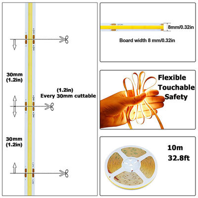4000K COB Flexible LED Streifen 480Leds 8mm10mm Breite für Schlafzimmer Schrank Küche Beleuchtung