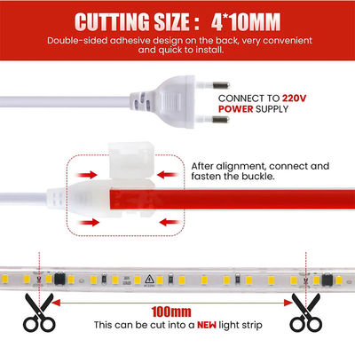 115lm/w 110v220v 8mm 320leds 6500K Weiß CE RoHs Ra80 flexible Elektroplatte SMD2835 Led Streifenlicht