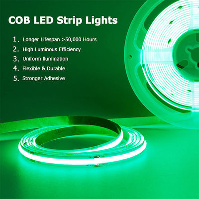 DC12V24V 480LEDs Ra90 8mm10mm Breite Grün Flexible COB LED Streifenlicht für Beleuchtung