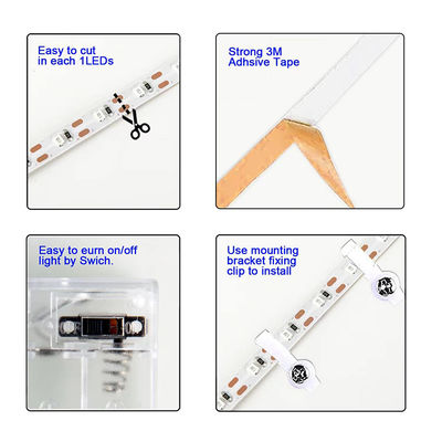 Innendekoration 3000K/4000K/6500K Flexible Elektroplatte SMD2835 LED Streifenlicht 5V 8mm 120LEDs