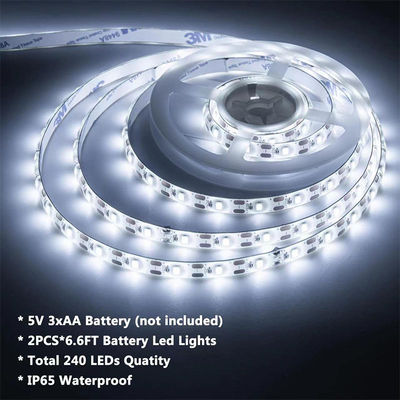 DC 24V 5V 120LEDs 8mm 6500K Weiß hohe Helligkeit Flexible Elektroplatte SMD2835 LED Streifenlicht