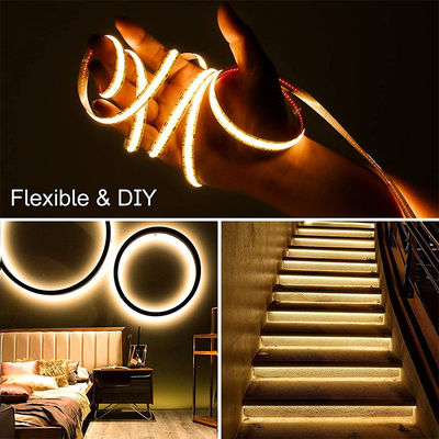 50000 Arbeitsstunden Lebensdauer CCT DC12V24V 8mm 10mm 576Leds 3000K-6500K Flexible COB Led Strip Light