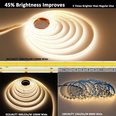 Hochdichte 8mm10mm 320leds 6500K Weiß COB Led Streifenlicht für Innenarchitektur