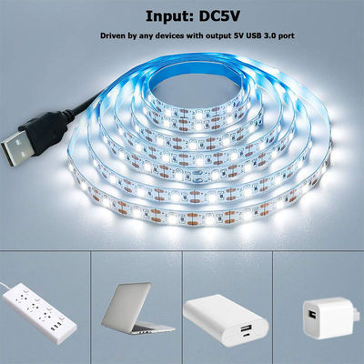 120LEDs/m 5V 8mm 6500K Weiß Eingeschnittenes Flexibles Elektroplattenlicht SMD2835 LED Streifenlicht