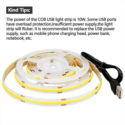 Hotel 5V 8mm 320leds 4000K Natur 1cm ein Schnitt IP65 wasserdicht Elektroplatte flexibel COB Led Streifenlicht