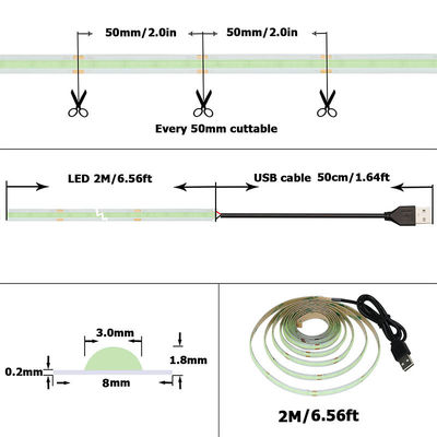 12v24v 8mm 320leds Ice-Blue flexible COB Led Strip Licht für Beleuchtung und Schaltkreisdesign