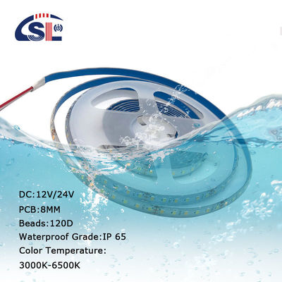 Lichtsaiten mit Farbwiedergabeindex Ra 80 5M/R DC12V 8MM 120 Perlen 10W/M 6500k
