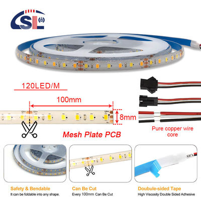 Lichtsaiten mit Farbwiedergabeindex Ra 80 5M/R DC12V 8MM 120 Perlen 10W/M 6500k