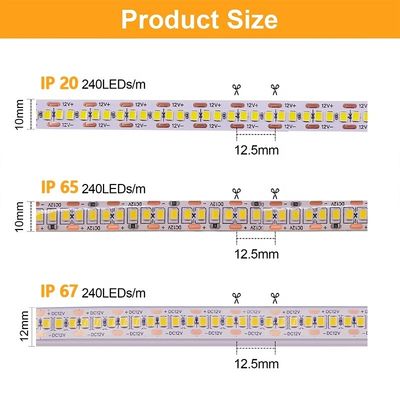 Wasserdichtes LED-Streifen 12V 24V Weiß Warm Weiß 2835 120LEDs/m