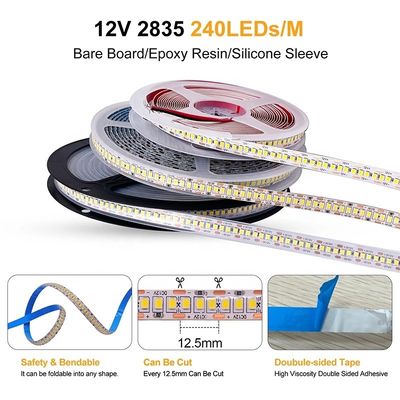 Wasserdichtes LED-Streifen 12V 24V Weiß Warm Weiß 2835 120LEDs/m