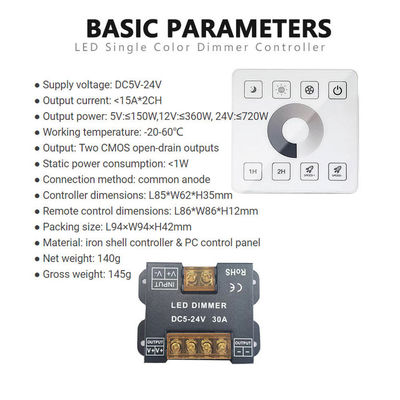 Wireless RF Touch Panel LED-Lichtcontroller für monochrome Zweifarbige und RGB-Leuchten