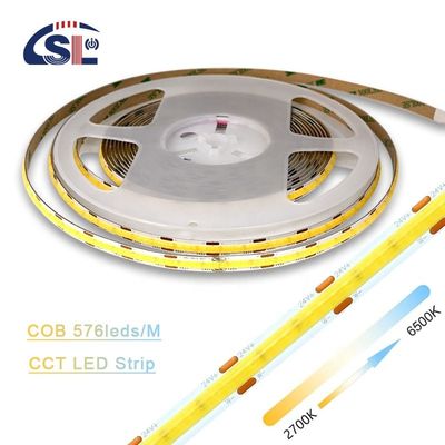 Flexible Ribbon 576 LEDs/m 12V 24V DC 2 Wire CCT COB Streifenlicht für Beleuchtungsprojekte