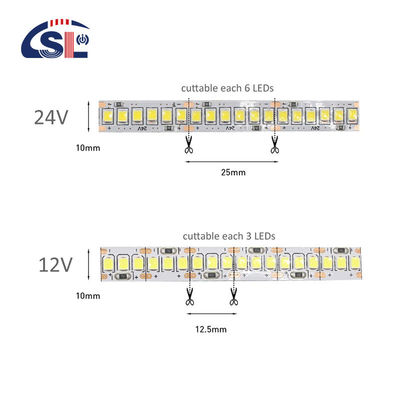 Elektroplatte 12V/24V 240D 3000 4000k 6000K 2835 LED-Streifenbeleuchtung für Spiegelbeleuchtung