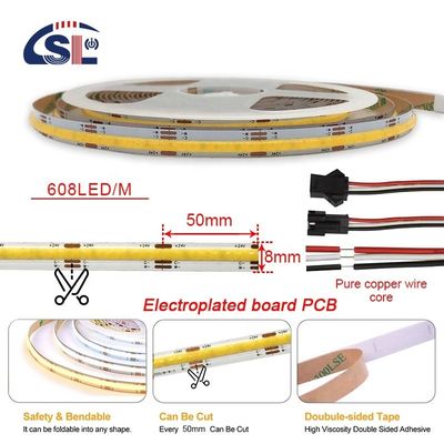 Flexible Ribbon 576 LEDs/m 12V 24V DC 2 Wire CCT COB Streifenlicht für Beleuchtungsprojekte