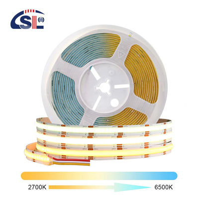 12v24v 8mm 608leds 3000K 4000K 6500K CCT Elektroplatte Doppelfarbe COB Led Streifenlicht