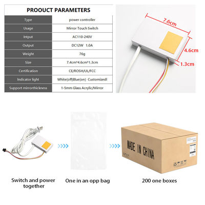 12V 1A 12W Bad Smart Mirrors Einfarbiger Touch Sensor Schalter mit einfacher Installation