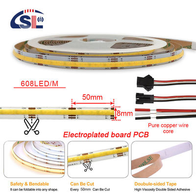 Energieeinsparende 608 LEDs FOB COB Flexible Led Strip Light mit DC 12V 24V Eingangsspannung