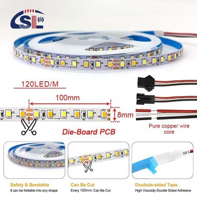 4000K CCT 8mm Breite LED Flexible Strip Light 12V 120LEDs/m für die Heimbeleuchtung