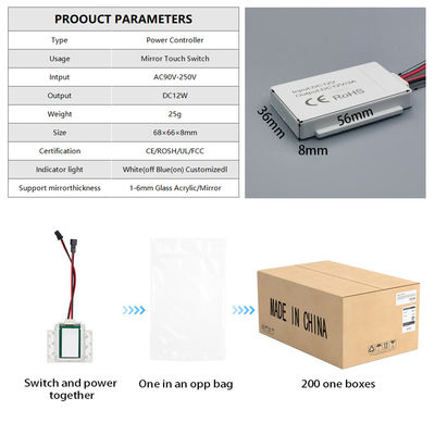 110V 240VAC LED-Lampenleucht-Steuerung Touch Button Wandschalter für Smart Mirror