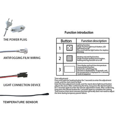 Smart Automation Defogger 12V 5A 60W Led Mirror Touch mit Zeit-Temperaturanzeige