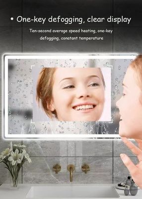 Quadratische Wand LED-Badezimmerspiegel mit Lichtern 3000-6000K Dimming Anti-Fog