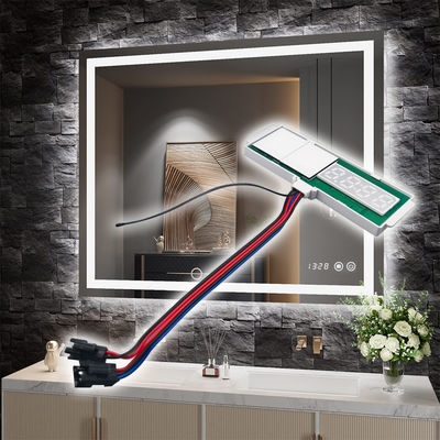 LED-Spiegeldefogger mit Zeit-Temperatur-Anzeige Touch-Sensor Schrittloser Dimmer-Schalter 5A 60W