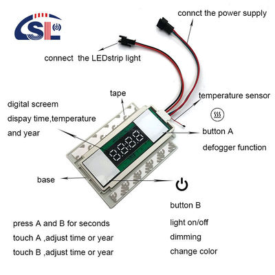 Zeit Temperatur Anzeige LED Licht Spiegel Touch Sensor Schrittloser Dimmer Schalter Ob das Smart Ja