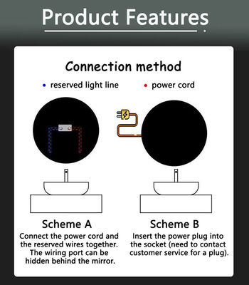 Touchscreen LED Badezimmerspiegel mit großem Sensorschalter und modernem Design