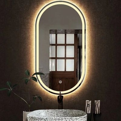 Hotel Haus Badzimmer Dekoration LED Beleuchtete Dreifarbliche Lichter Wasserdichtes Vanity Spiegel