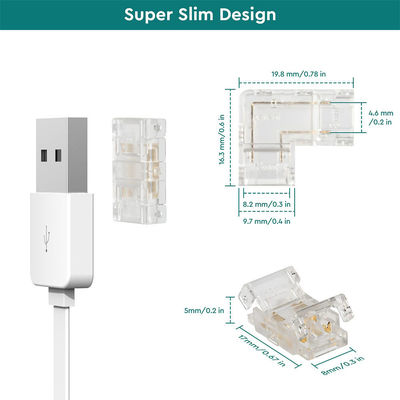 DIY Heimbeleuchtung Kunststoff 8mm 2 Pin SMD Cob Led Strip Connector für modernes Design