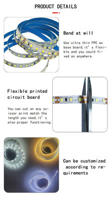 DC24V 12V SMD2835 Elektroplatten-PCB 120Ds 8mm Ra 80 12000K LED-Lichtstreifen für Wohnraum