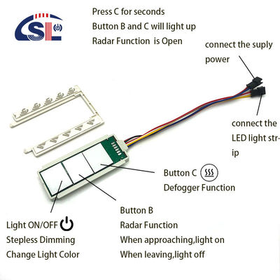 Anpassbar 12V/24V 5A 60W/120W Rader PIR Bewegungssensor Lichtschalter LED Lichtquelle 1NO/1NC Schalter Kombination Bad