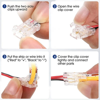 Hotel COB Mini Led Light Strip Drahtverbindungen 2 3 Pin Verbindung Schweißlos CCT 5 8 10mm LED Strip To Strip Drahtverbindung