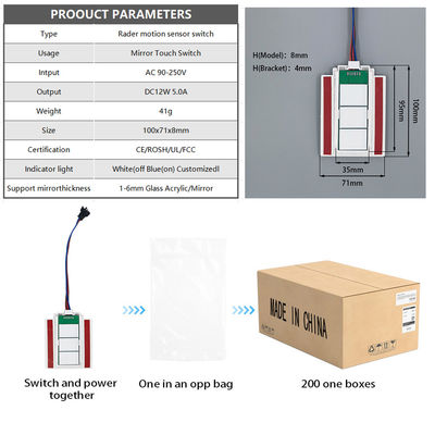 Anpassbar 12V/24V 5A 60W/120W Rader PIR Bewegungssensor Lichtschalter LED Lichtquelle 1NO/1NC Schalter Kombination Bad